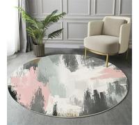 Disegno Astratto Tappeto Rotondo Grigio Tappeti 160Cm Antiscivolo Lavabile In Lavatrice Tondo Tapette Salotto Camera Da Letto Soggiorno Scendiletto Pelo Corto Rotondi Carpet