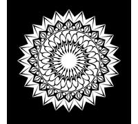 disegno circolare con una stella al centro Adesivi incisi 54.6x54.6cm Rimovibile senza lasciare residui di colla Bianco