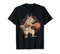 Disegno con stampa di animali per amanti del basket scoiattolo basket basket Maglietta