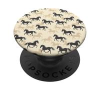 Disegno del cavallo, immagine del cavallo che corre, arte del modello animale PopSockets PopGrip Adesivo