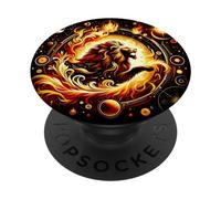 Disegno del leone per il segno zodiacale dell'oroscopo astrologico PopSockets PopGrip Intercambiabile