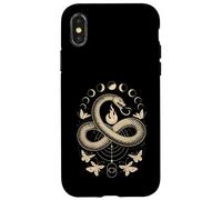 Disegno del simbolo della luna di fuoco a forma di serpente Ouroboros Infinity Custodia per iPhone X/XS