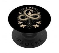 Disegno del simbolo della luna di fuoco a forma di serpente Ouroboros Infinity PopSockets PopGrip Adesivo