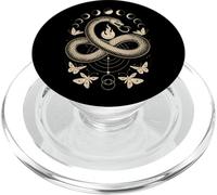 Disegno del simbolo della luna di fuoco a forma di serpente Ouroboros Infinity PopSockets PopGrip per MagSafe