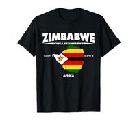 Disegno della mappa dello Zimbabwe con coordinate e soprannome Maglietta