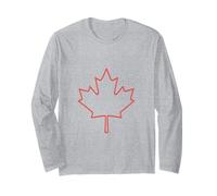 Disegno della matita colorata della bandiera della foglia d'acero del Canada Maglia a Manica