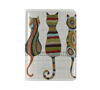 Disegno Di Arte Del Bambino Del Gatto Copertura del Titolare di un Porta Passaporto Custodia in Vera per Viaggio Pelle Uomo Donna