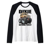 Disegno di Cartone Animato Dixie National Forest Utah Overlanding Truck Maglia con Maniche Raglan