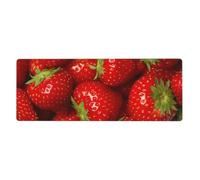 Disegno di fragole,Tappetino per mouse grande, da scrivania, per tastiera e computer, con base in gomma antiscivolo, 30 x 80 cm