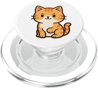 Disegno di gatto kawaii coraggioso. Opera d'arte con animali carini. PopSockets PopGrip per MagSafe
