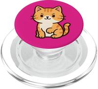 Disegno di gatto kawaii coraggioso. Opera d'arte con animali carini. PopSockets PopGrip per MagSafe