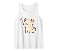 Disegno di Gatto Kawaii Sognando ad Occhi Aperti. Opera d'Arte con Animali Carini. Canotta