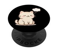 Disegno di gatto kawaii sognando ad occhi aperti. Opera d'arte con animali carini. PopSockets PopGrip Adesivo