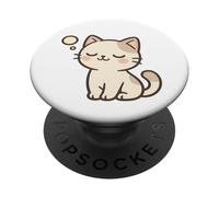 Disegno di gatto kawaii sognando ad occhi aperti. Opera d'arte con animali carini. PopSockets PopGrip Adesivo