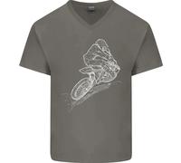 Disegno Di Motocross Rider Dirt Bike MotoX T-Shirt In Cotone Da Uomo