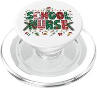 Disegno di Natale dell'infermiera della scuola per gli operatori sanitari PopSockets PopGrip per MagSafe