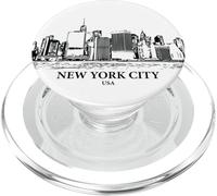 Disegno di paesaggio urbano di New York PopSockets PopGrip per MagSafe