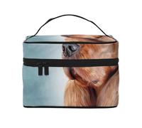 Disegno di un cane Cocker Spaniel inglese, ritratto, borsa da viaggio per il trucco da donna, grande organizer per cosmetici