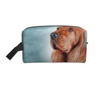 Disegno di un cane, ritratto di un cocker inglese, organizer per cosmetici di grande capacità, borsa da viaggio per il trucco da donna