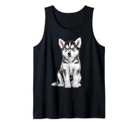 Disegno di Un Cucciolo di Husky, Arte, Amante dei Cani Canotta