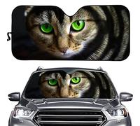 Disegno di Un Gatto dagli Occhi Verdi Copri Parabrezza per Car Anti-UV Parasole Auto Parabrezza Impermeabile Parasole per Auto Universale per Estate Camion SUV M