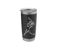 Disegno di un giocatore di cricket Bicchiere termico in acciaio inox doppia parete