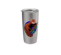 Disegno di un orso panda sull'albero - Panda rosso Bicchiere termico in acciaio inox doppia parete