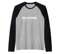 Disegno di versi della Bibbia con Citazione Cristiana di Dio è in Controllo Maglia con Maniche Raglan