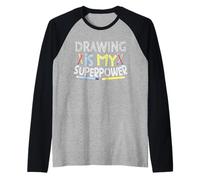 Disegno è Il Mio superpotere illustratore Illustrazione Maglia con Maniche Raglan