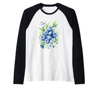 Disegno Estivo del Modello della Frutta del Mirtillo dell'acquerello Maglia con Maniche Raglan