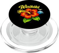 Disegno floreale della spiaggia tropicale delle Hawaii di Waikiki PopSockets PopGrip per MagSafe