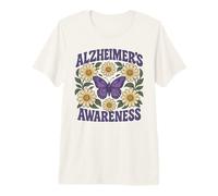 Disegno Floreale Farfalla consapevolezza Alzheimer Maglietta Premium
