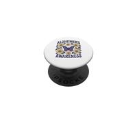 Disegno floreale farfalla consapevolezza Alzheimer PopSockets PopGrip Adesivo