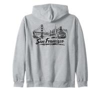 Disegno funivia Skyline Città San Francisco Felpa con Cappuccio