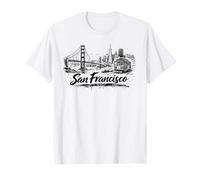 Disegno funivia Skyline Città San Francisco Maglietta