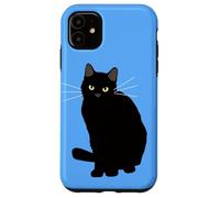 Disegno gatto nero, gattino nero carino. mamma felina, amante dei gatti Custodia per iPhone 11