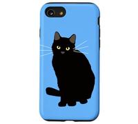 Disegno gatto nero, gattino nero carino. mamma felina, amante dei gatti Custodia per iPhone SE (2020) / 7/8