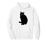 Disegno Gatto Nero, Gattino Nero Carino. Mamma Felina, Amante dei Gatti Felpa con Cappuccio