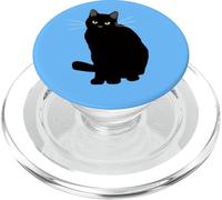 Disegno gatto nero, gattino nero carino. mamma felina, amante dei gatti PopSockets PopGrip per MagSafe
