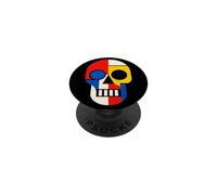 Disegno geometrico astratto del cranio - colore retrò moderno PopSockets PopGrip Adesivo