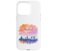 Disegno grafico acquerello orizzonte di Madrid Custodia per iPhone 15 Pro Max