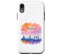 Disegno grafico acquerello orizzonte di Madrid Custodia per iPhone XR