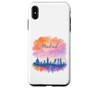 Disegno grafico acquerello orizzonte di Madrid Custodia per iPhone XS Max