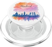Disegno grafico acquerello orizzonte di Madrid PopSockets PopGrip per MagSafe