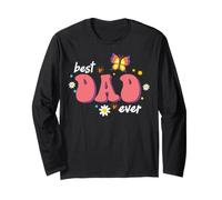 Disegno Grafico Best Dad Ever Butterfly Daisy Maglia a Manica
