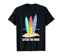 Disegno Grafico costiero Estivo Catch The Wave Maglietta