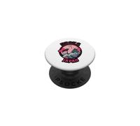 Disegno grafico del fiore di ciliegio dell'onda del castello della gru del Giappone di PopSockets PopGrip Adesivo