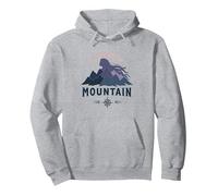 Disegno Grafico della Bussola Avventura dello Spirito di Felpa con Cappuccio, Unisex per Adulti, Grigio Melange, L