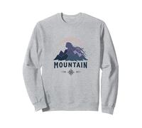Disegno Grafico della Bussola Avventura dello Spirito di Felpa, Unisex per Adulti, Grigio Melange, L