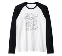 Disegno grafico della scienza della matematica del modello connesso esagonale Maglia con Maniche Raglan